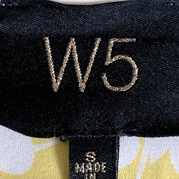 ๐บ W5 Yellow Floral Boho Tie Front Summer Button Down Blouse Size S - Picture 7 of 9